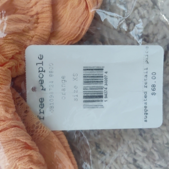 NEW FREE PEOPLE Home Again Cami Orange Tank Top - Picture 12 of 12